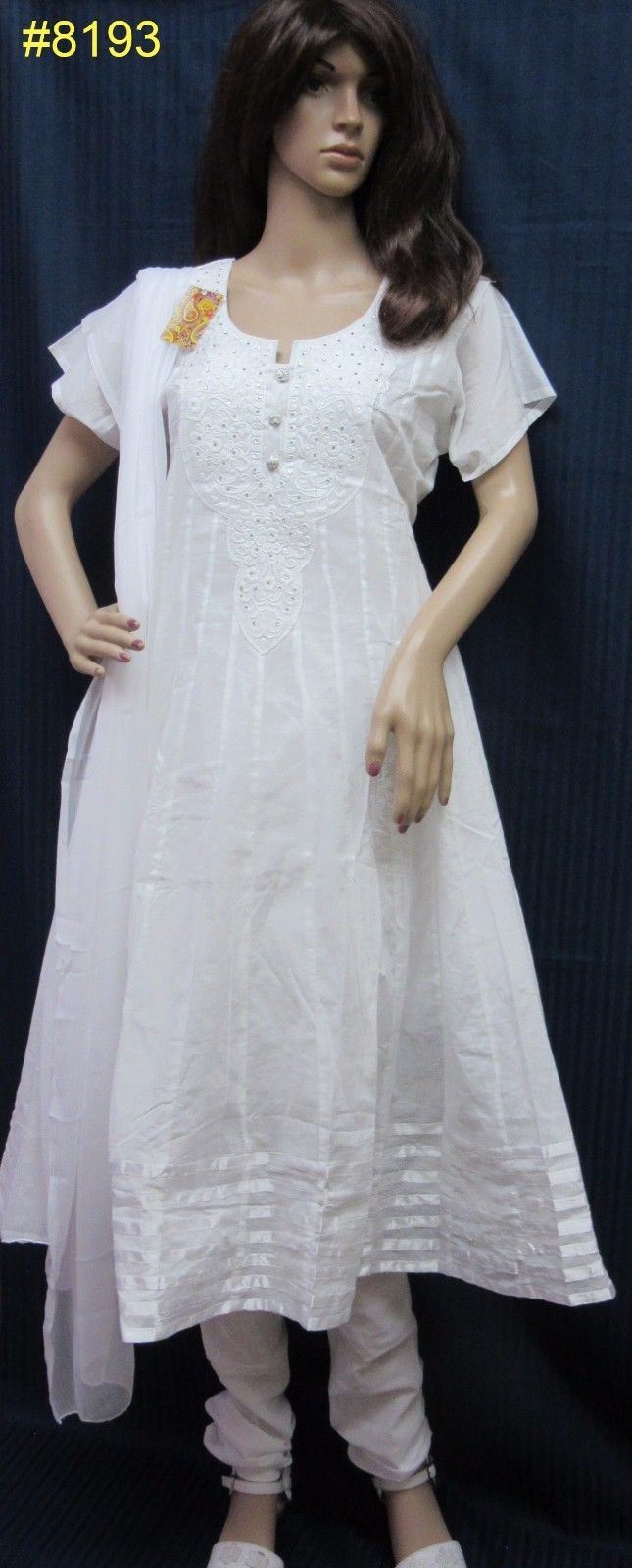 white gown with dupatta